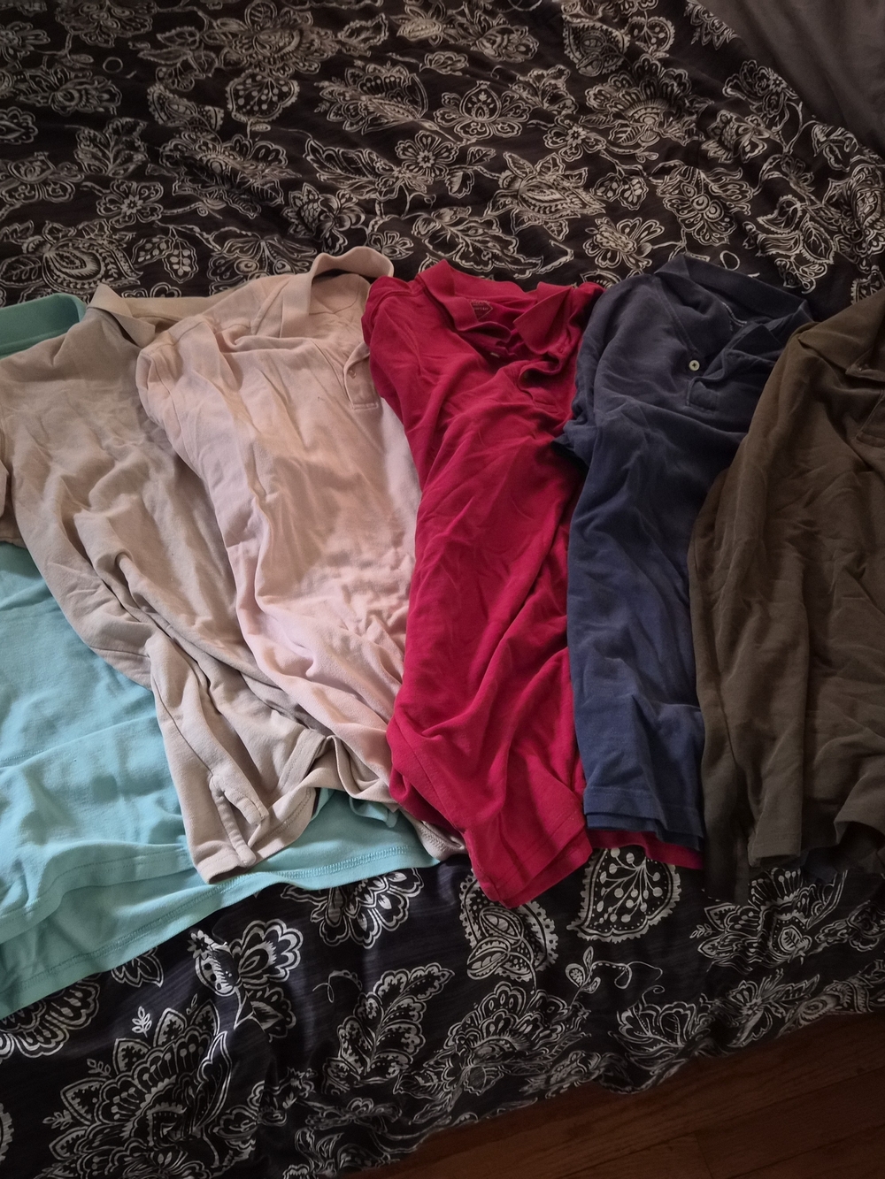 Assorted Solid Color Short-Sleeve Tees - Aqua, Beige, Pink, Red, Navy, Olive